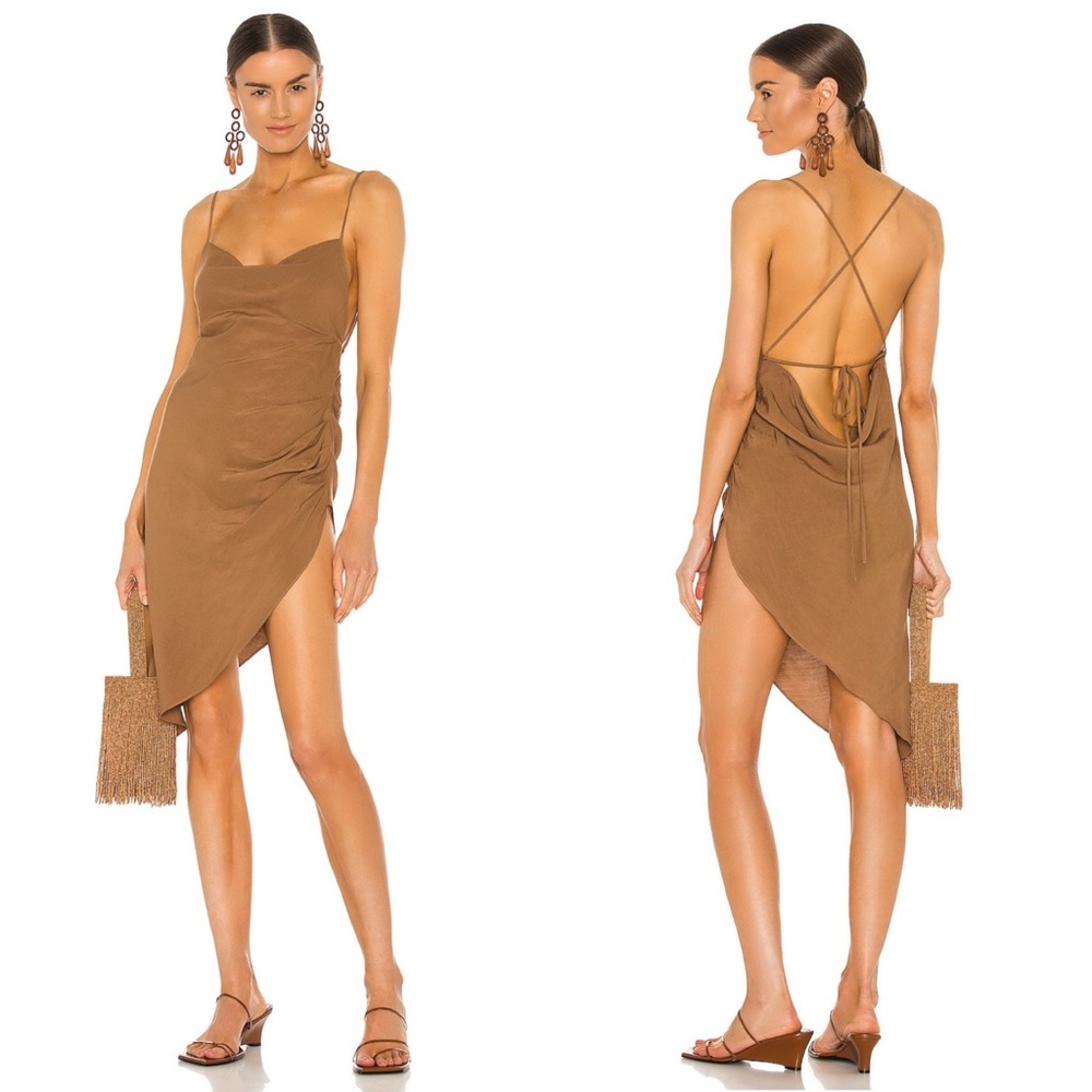 NWT Amanda Uprichard X Revolve ‘Janet’ Dress - Beige / Brown